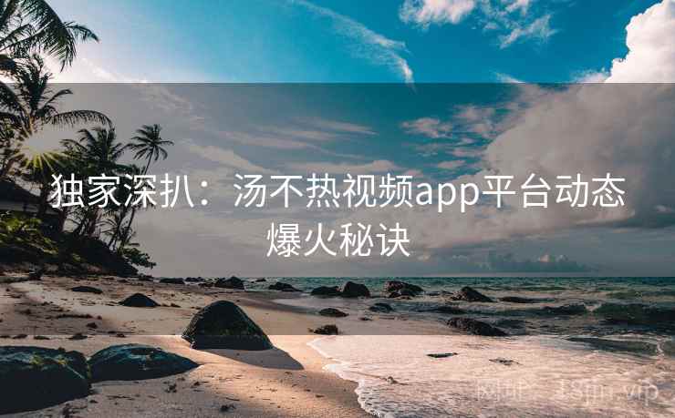 独家深扒:汤不热视频app平台动态爆火秘诀 独家深扒:汤不热视频app平台动态爆火秘诀