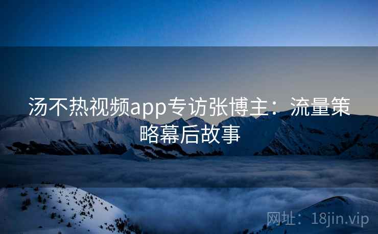 汤不热视频app专访张博主：流量策略幕后故事